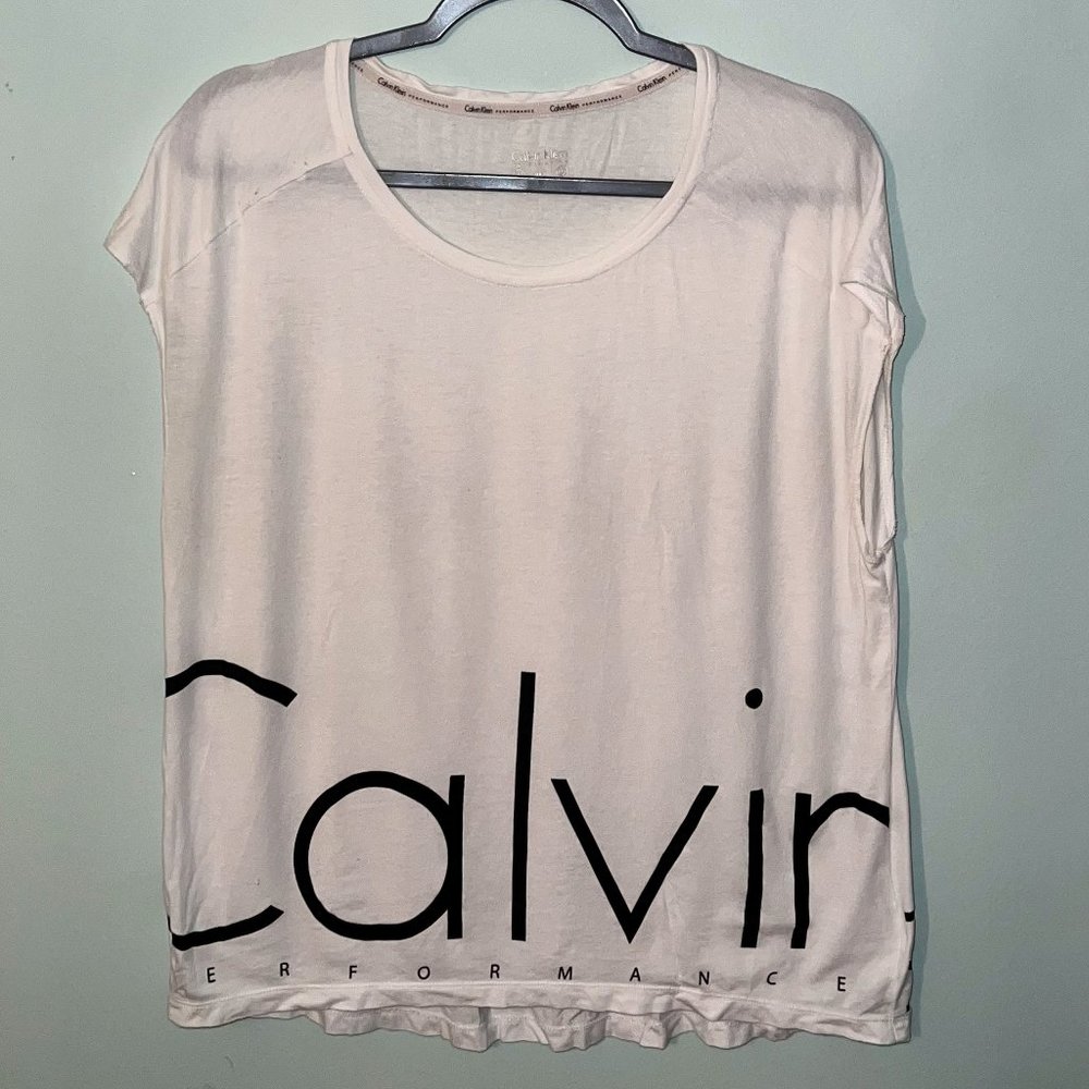 White Calvin Klein Performance Tee Shirt